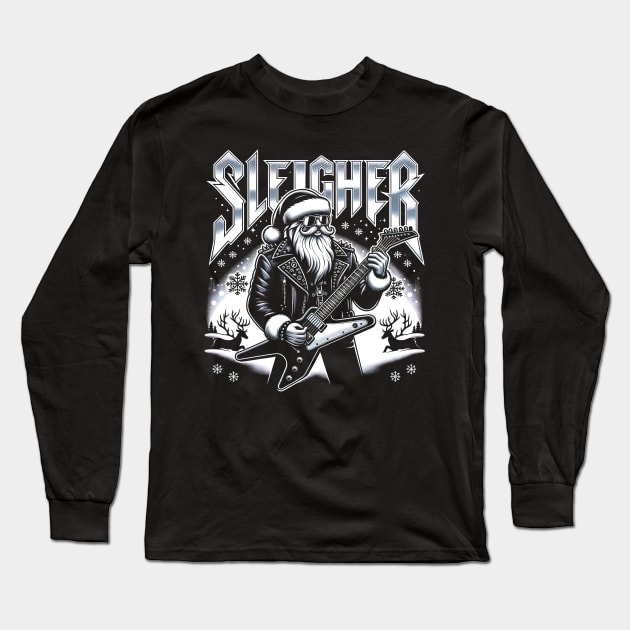 Sleigher Santa Claus Rock Christmas Long Sleeve T-Shirt by opippi